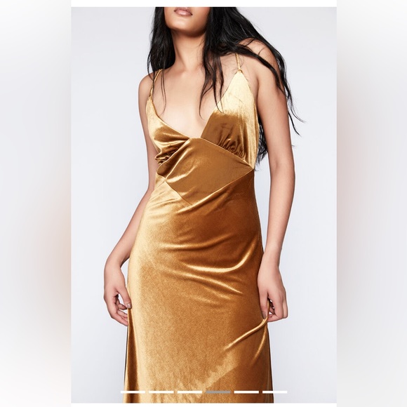 Capri Velour Slip Dress In Marigold (BARDOT) - Picture 5 of 8